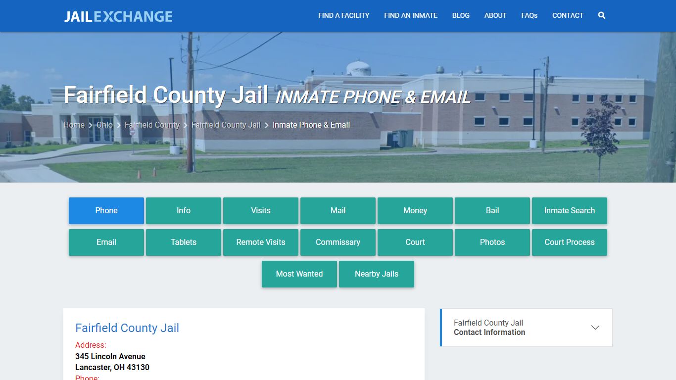 Inmate Phone - Fairfield County Jail, OH - Jail Exchange